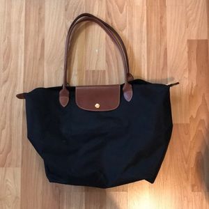 Authentic Black Longchamp Large Le Pliage tote